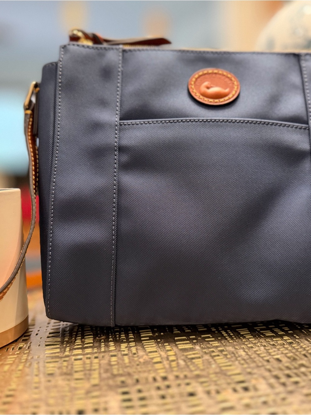 Dooney & Bourke Navy and Tan Lexington Crossbody